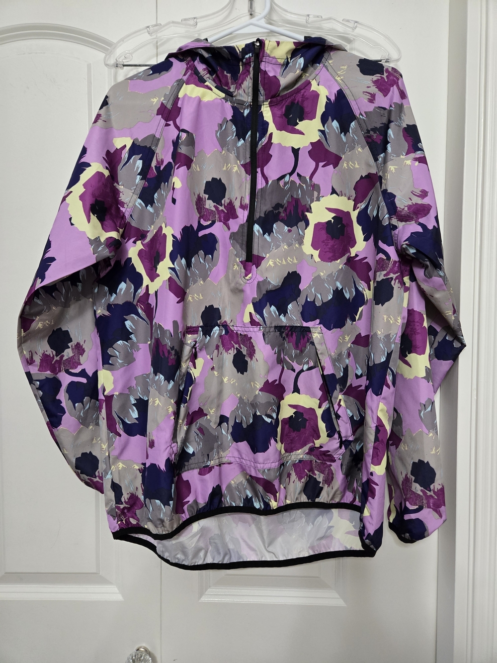 Joe Fresh Active Purple Floral Windbreaker Hoodie
